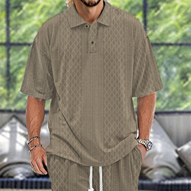 Herren Polohemd mit strukturiertem Design und bequemer Passform Echoarchiv