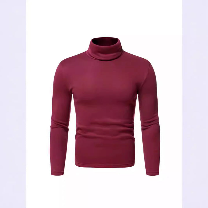Herren Rollkragenpullover aus weichem Baumwollmix mit körperbetontem Schnitt Echoarchiv