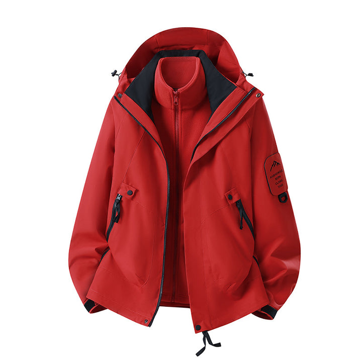 Herren Zwei-in-eins Wetterschutzjacke mit abnehmbarer Steppweste und verstellbarer Kapuze Echoarchiv