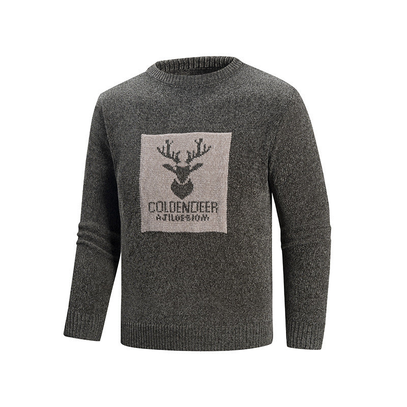 Herren Rundhalspullover mit kreativem Grafikdesign Echoarchiv