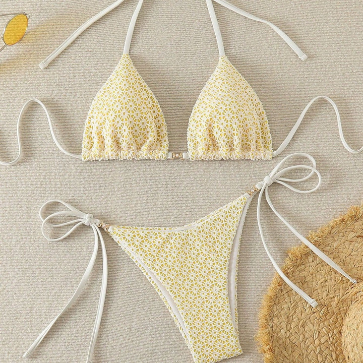 Damen raffinierter Bikinischnitt mit verstellbaren Bindebändern Echo Archiv