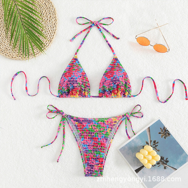 Damen Triangel-Bikini mit fröhlichem Rüschendesign Echo Archiv