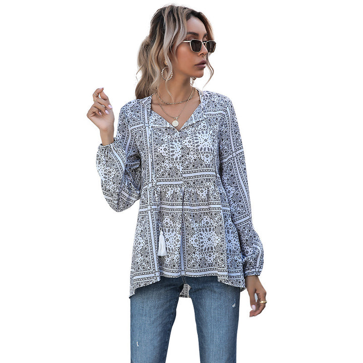 Damen Elegante Bluse mit Volantärmeln Echo Archiv