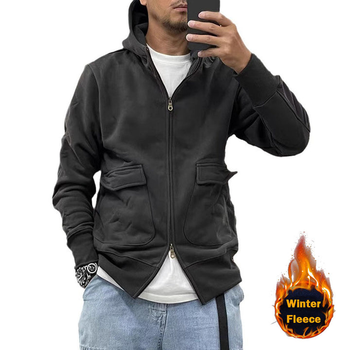 Herren Fleece Kapuzenjacke mit praktischen Taschen Echoarchiv