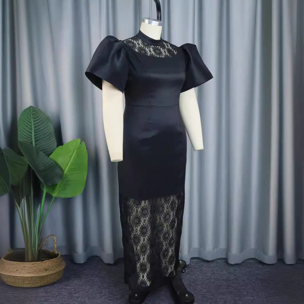 Damen Elegantes Spitze-und-Satin Abendkleid Echo Archiv