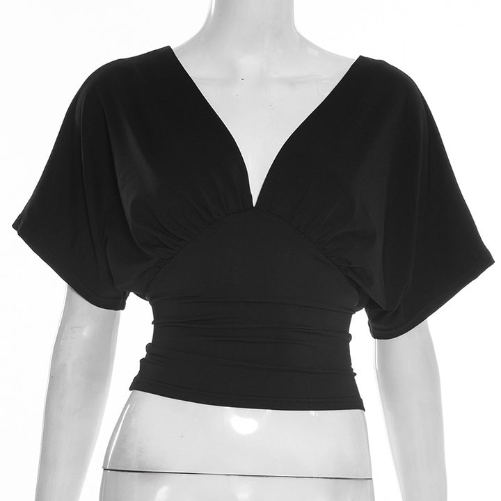 Damen elegantes Oberteil mit lässigem Schnitt und modischem V-Ausschnitt Echo Archiv