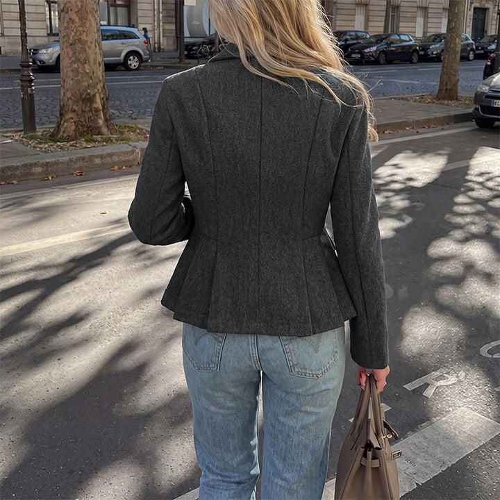 Damen Doppelreihiger taillierter Blazer mit Schößchen – Valéne
