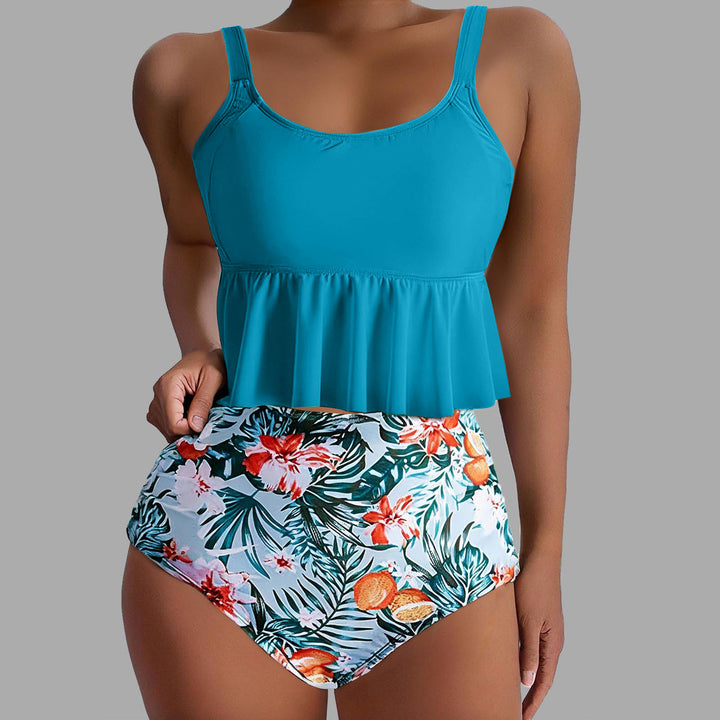 Damen Tankini-Set mit floralen Akzenten und Rüschen Echo Archiv