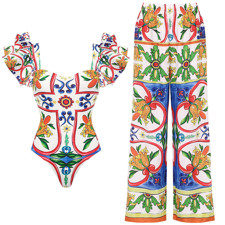 Damen Bikini-Top und Wickelrock Set Echo Archiv