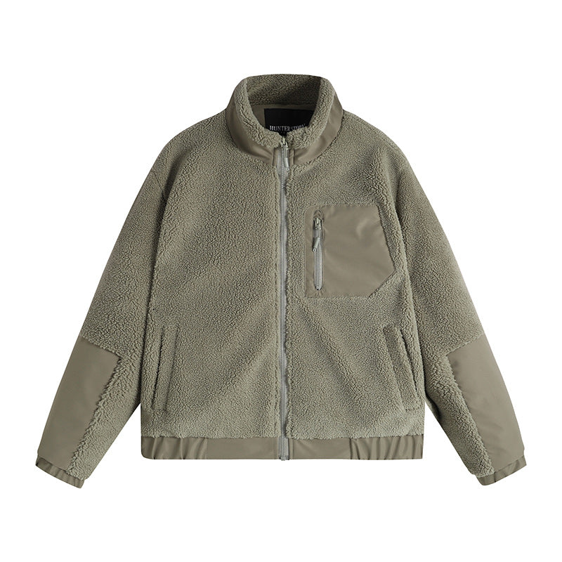 Herren Thermo-Sherpa-Fleecejacke mit Reißverschluss, Brusttasche und verstärkten Ellenbogen Echoarchiv