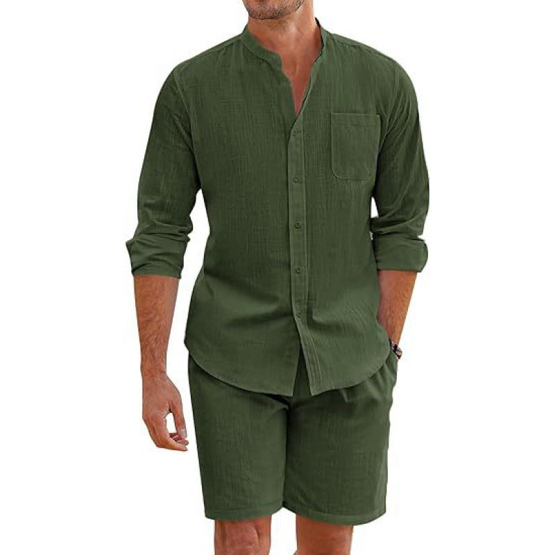Herren leichtes Leinenhemd mit passender Shorts Echoarchiv