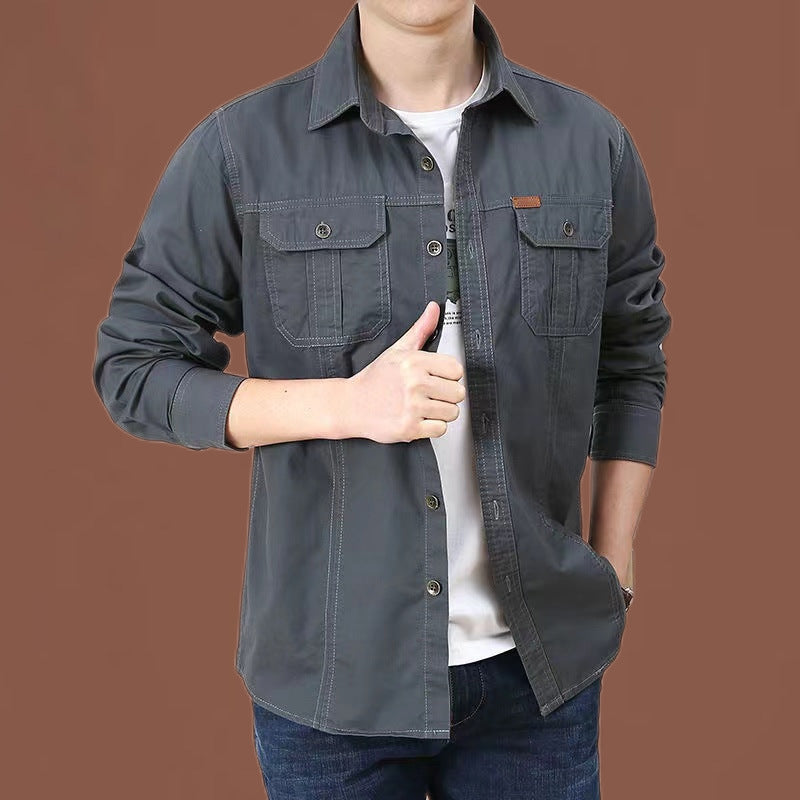 Herren nan robustes Baumwoll-Twill Fieldhemd mit aufgesetzten Klappbrusttaschen und markanten Nahtdetails Echo Archiv