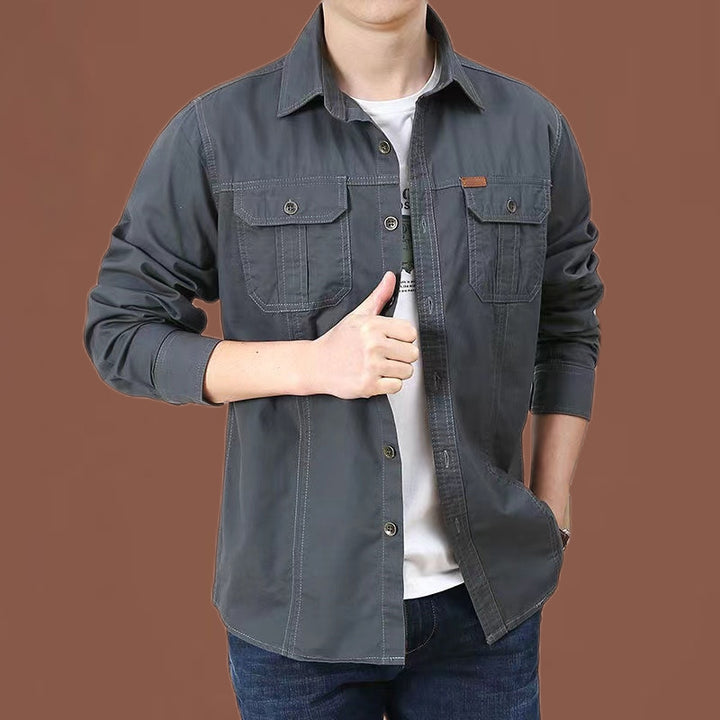 Herren nan robustes Baumwoll-Twill Fieldhemd mit aufgesetzten Klappbrusttaschen und markanten Nahtdetails Echo Archiv