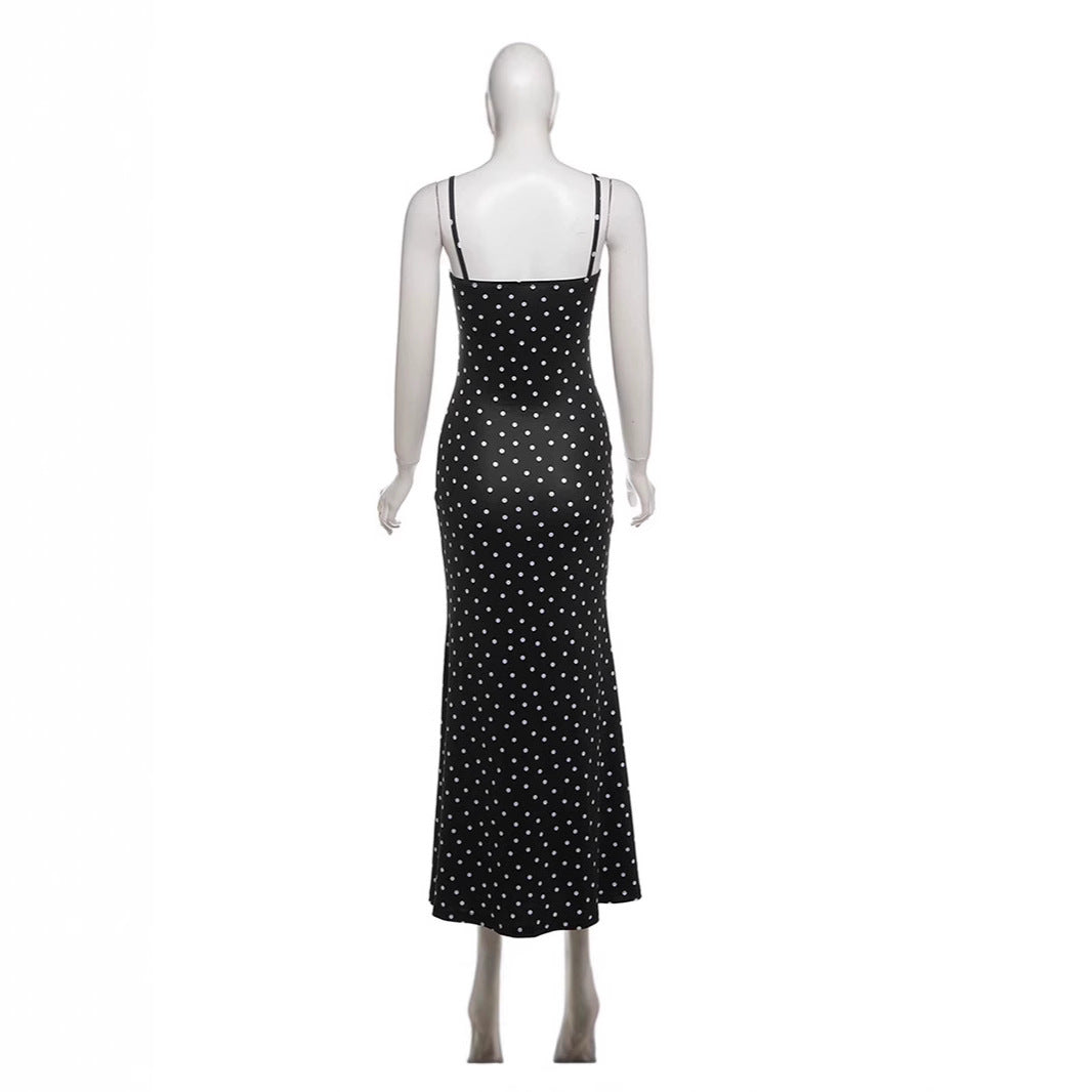 Damen Maxikleid mit Rüschen und Punkten Echo Archiv