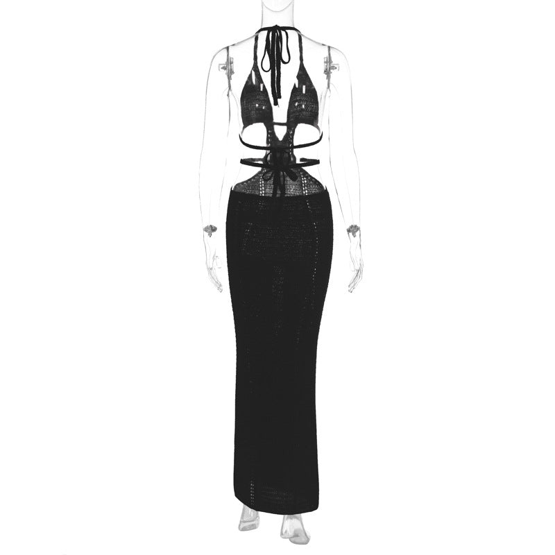 Damen Strick-Tankkleid mit cut-out Details und länglichem Schnitt Echo Archiv