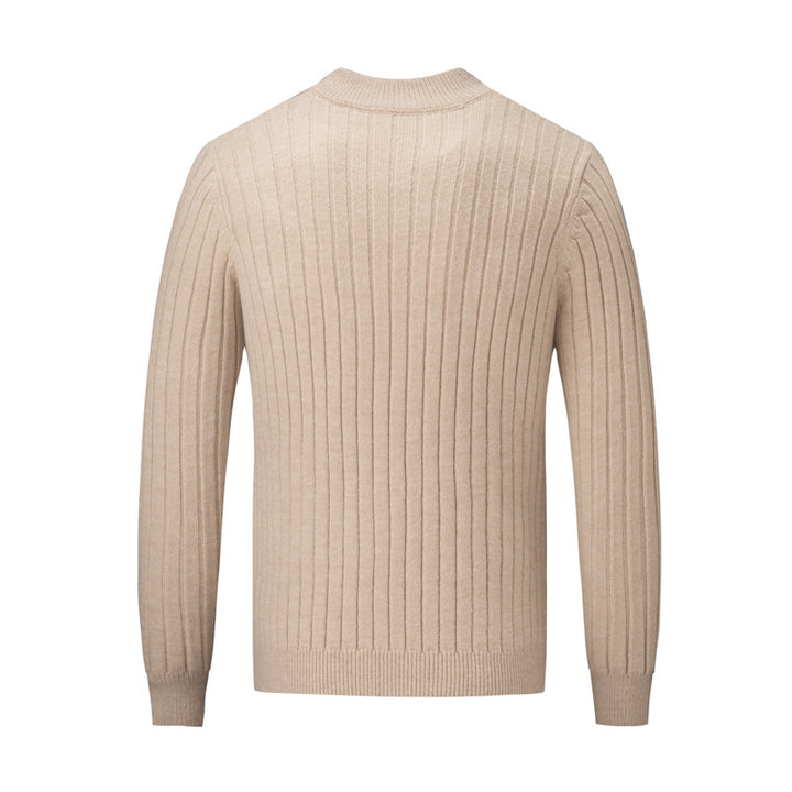 Herren Pullover mit modernem Stehkragen und ergänzendem Reißverschluss Echoarchiv