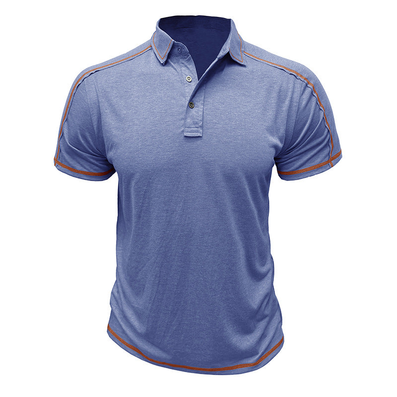 Herren Poloshirt mit modischen Kontrastnähten und atmungsaktivem Stoff Echoarchiv
