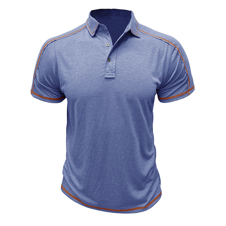 Herren Poloshirt mit modischen Kontrastnähten und atmungsaktivem Stoff Echoarchiv