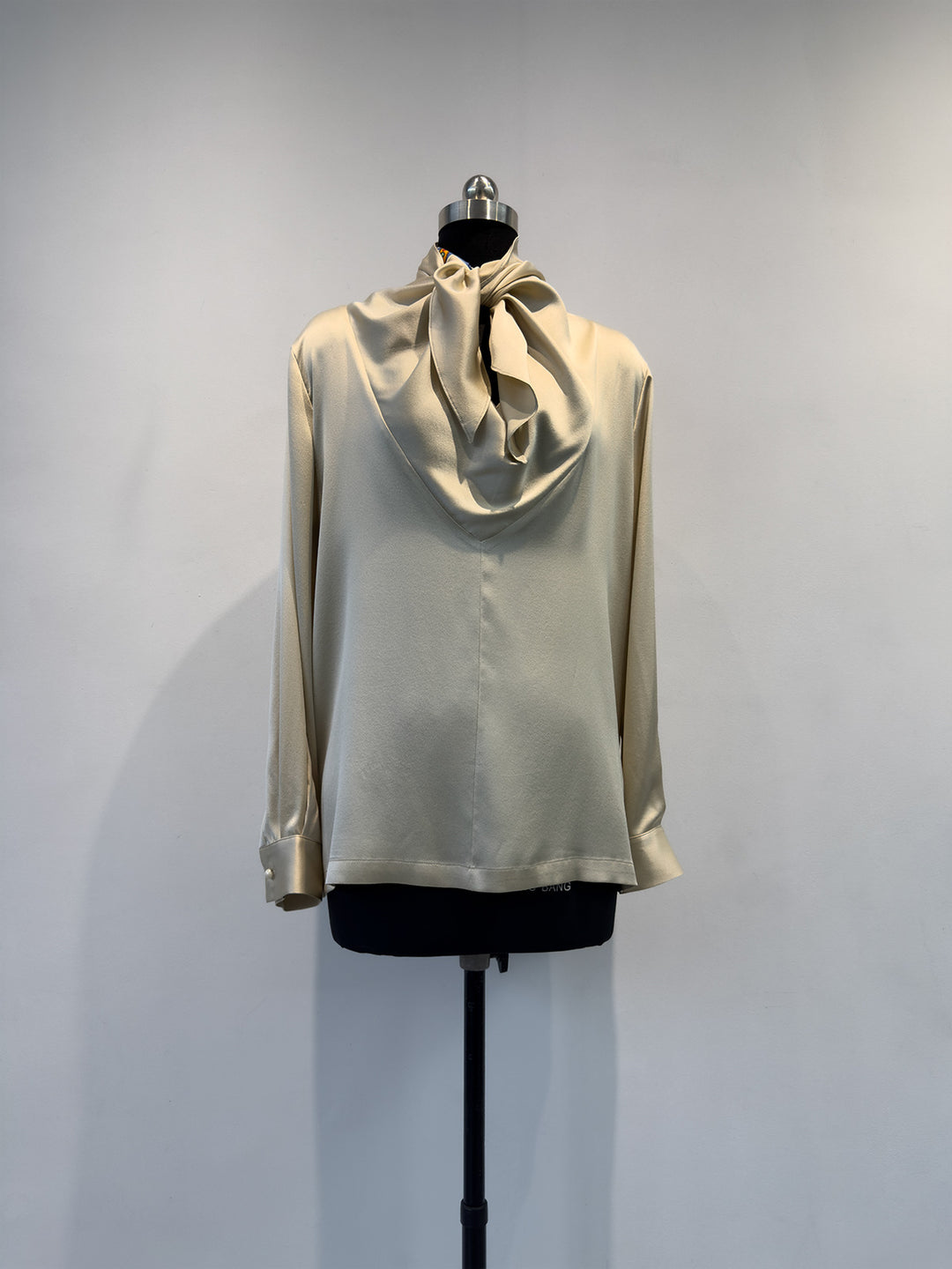 Damen Elegante Satin Kapuzenbluse Echoarchiv
