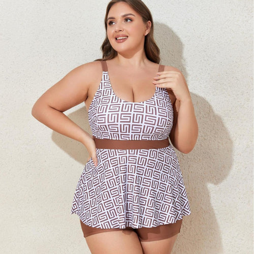 Damen Modischer Tankini mit skulpturalen Musteranwendungen Echo Archiv