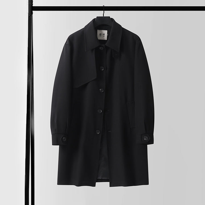 Herren Moderner wasserabweisender Trenchcoat mit verdeckter Knopfleiste und Passformoptimierung Echoarchiv