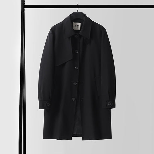 Herren Moderner wasserabweisender Trenchcoat mit verdeckter Knopfleiste und Passformoptimierung Echoarchiv