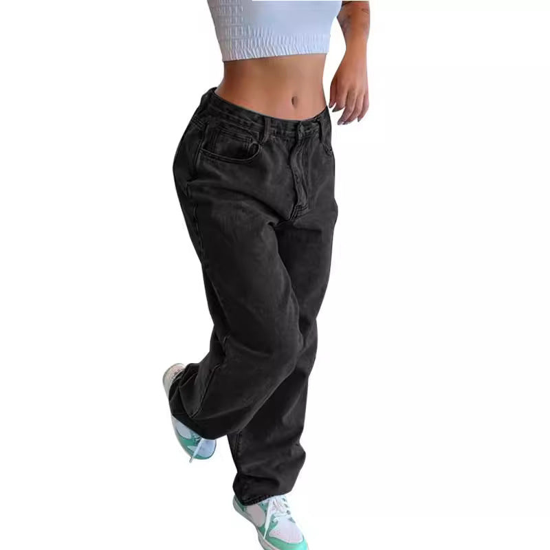Damen nan relaxed-fit Baggy-Jeans mit hoher Taille und tiefem Schritt Echo Archiv