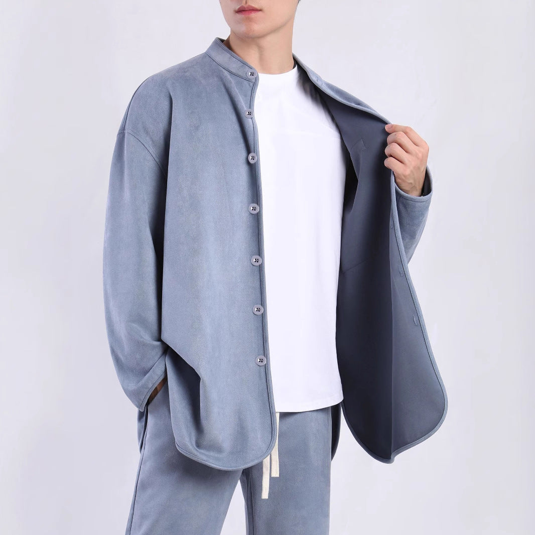 Herren  Modische Überhemdjacke mit praktischer Brusttasche und modernem Stehkragen Echoarchiv