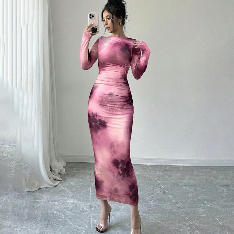 Damen Elegantes Wickelkleid mit Struktur Echo Archiv