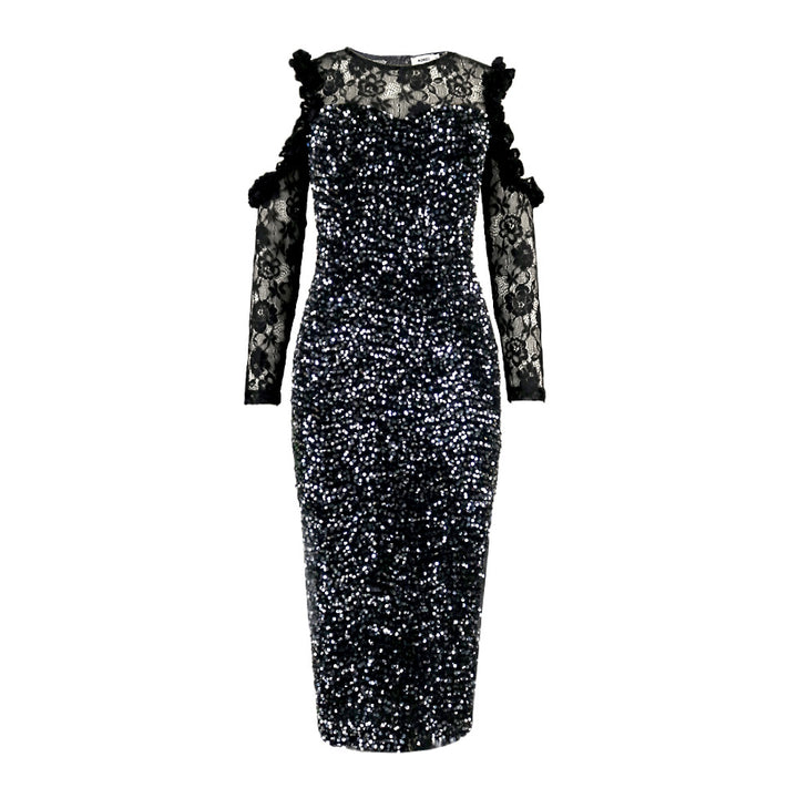 Damen Glitzerndes Festkleid mit eleganten Spitzendetails Echo Archiv