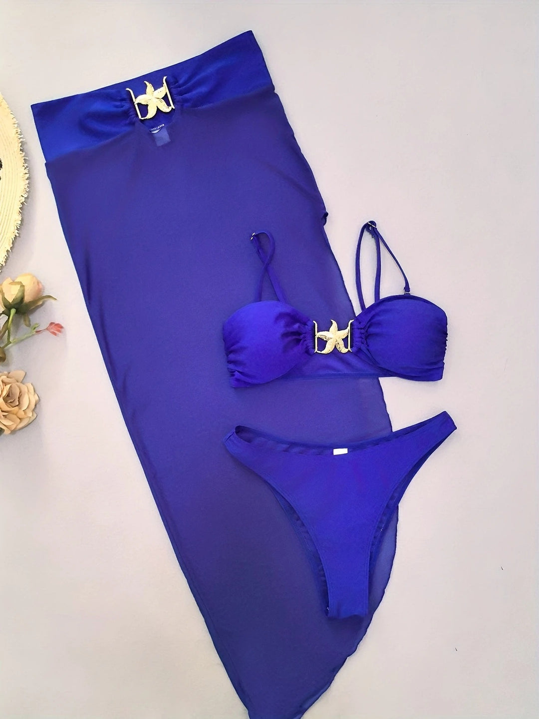 Damen Bandeau-Bikini mit eleganten Schnürdetails und hohem Beinausschnitt Echo Archiv