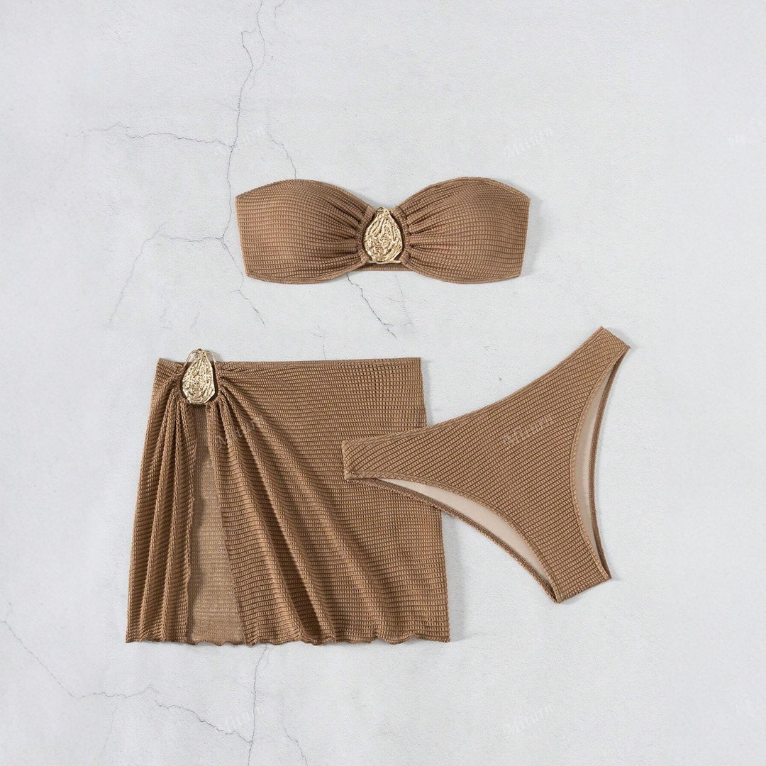 Damen Bandeau-Bikini-Set mit dekorativem Wickelrock Echo Archiv