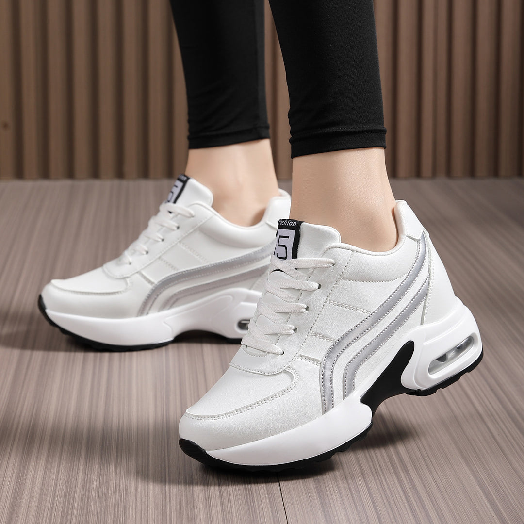 Damen nan Plateau-Sneaker mit sichtbarer Luftkammer, ergonomischer Keilsohle und gepolstertem Knöchelkragen Echo Archiv