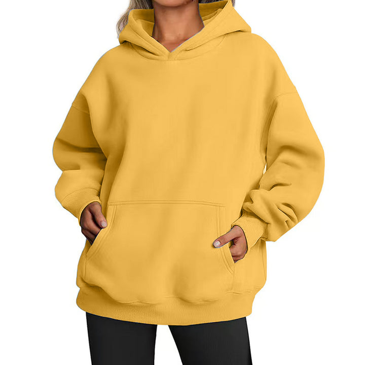 Damen nan Oversize-Kapuzenpullover mit Raglanärmeln, Kängurutasche und weichem Fleece-Innenfutter Echo Archiv