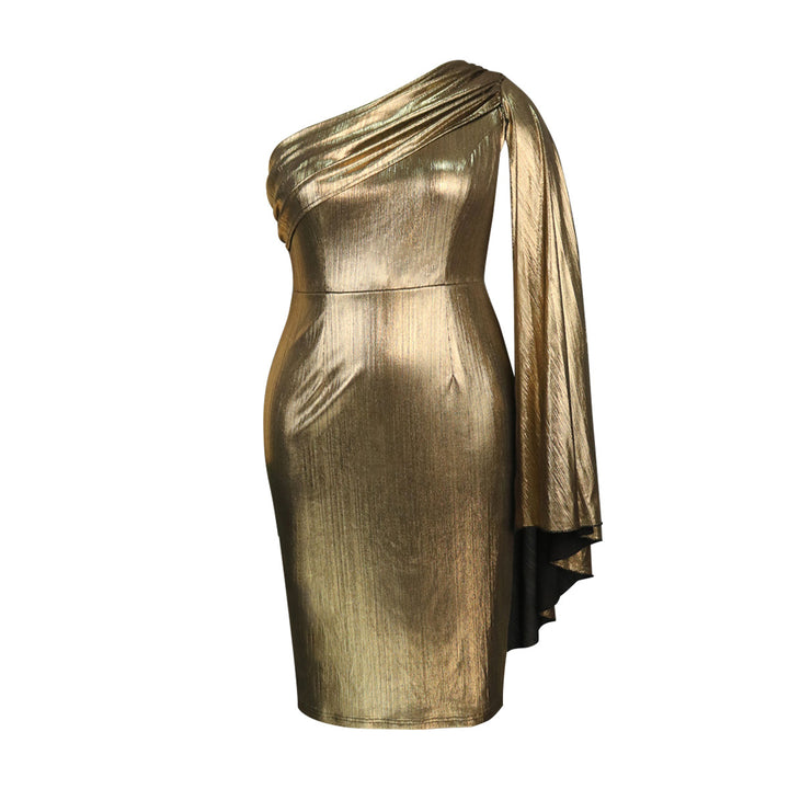 Damen Glamouröses One-Shoulder Abendkleid mit schimmerndem Stoff Echo Archiv