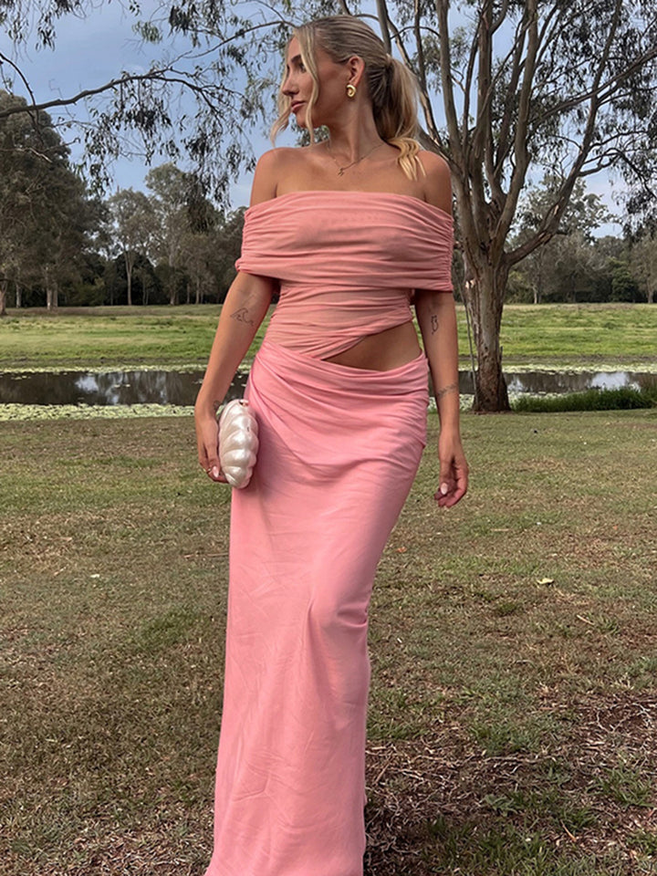 Damen Elegantes Wickelkleid mit Off-Shoulder Design und Drapierungseffekt Echo Archiv