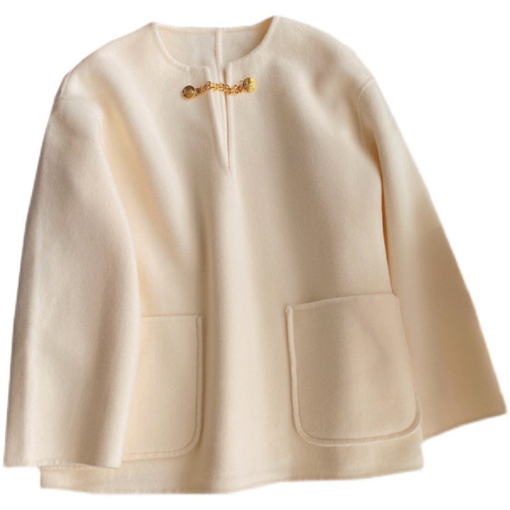 Damen Stilvolle Wolljacke mit langen Ärmeln Echoarchiv