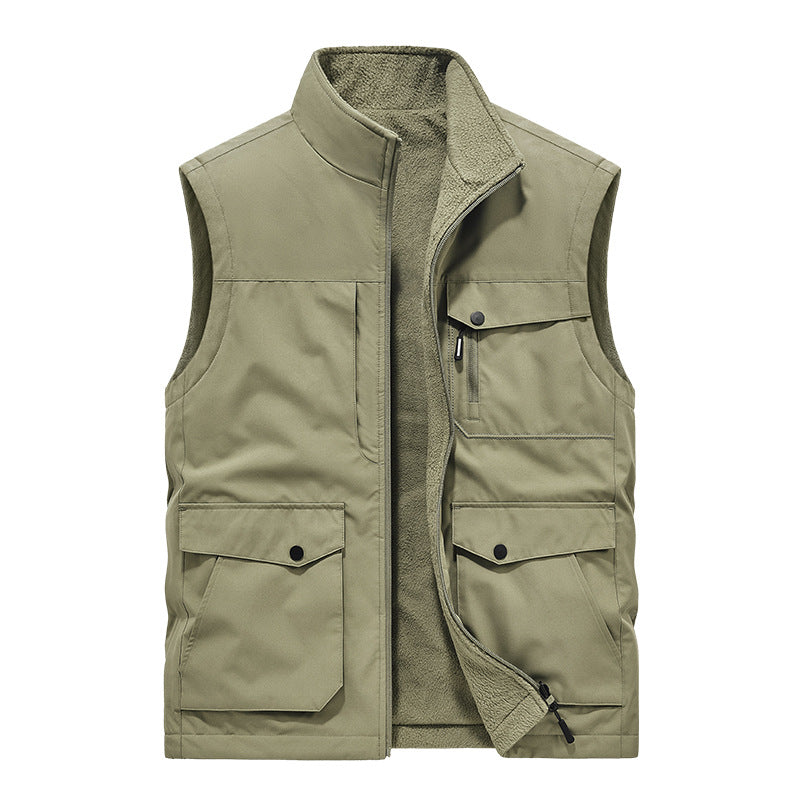 Herren Multifunktionale Utility-Weste mit Fleece-Innenfutter und Mehrfach-Taschen Echoarchiv