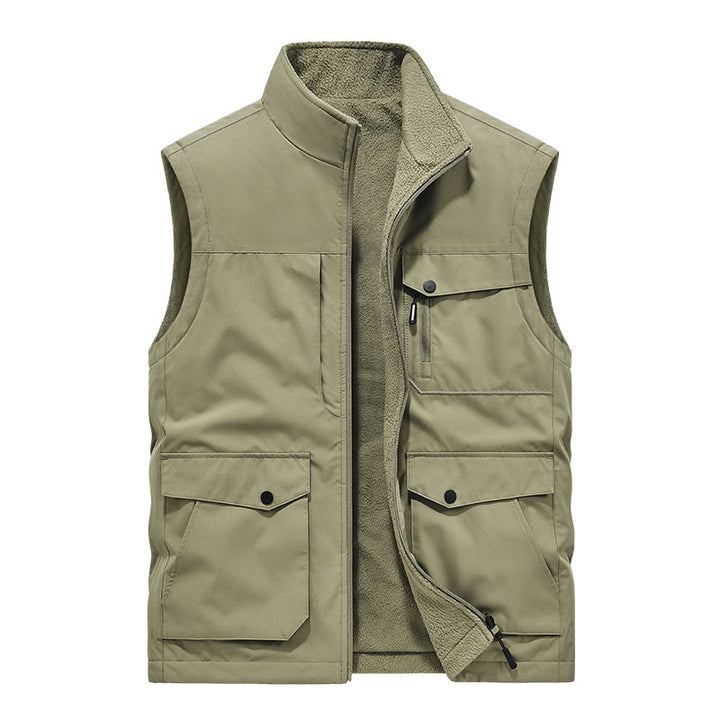 Herren Multifunktionale Utility-Weste mit Fleece-Innenfutter und Mehrfach-Taschen Echoarchiv