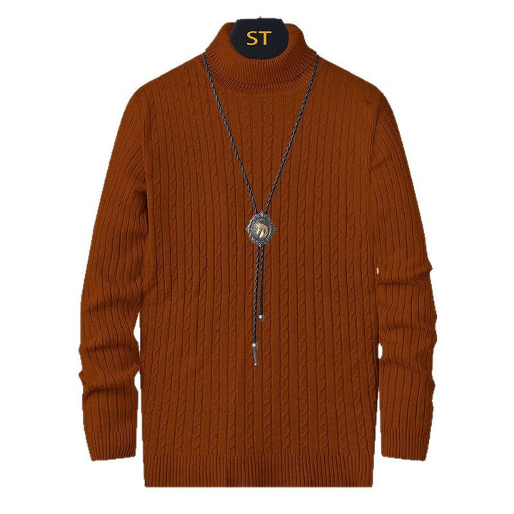 Herren Rollkragenpullover mit strukturiertem Zopfmuster Echoarchiv