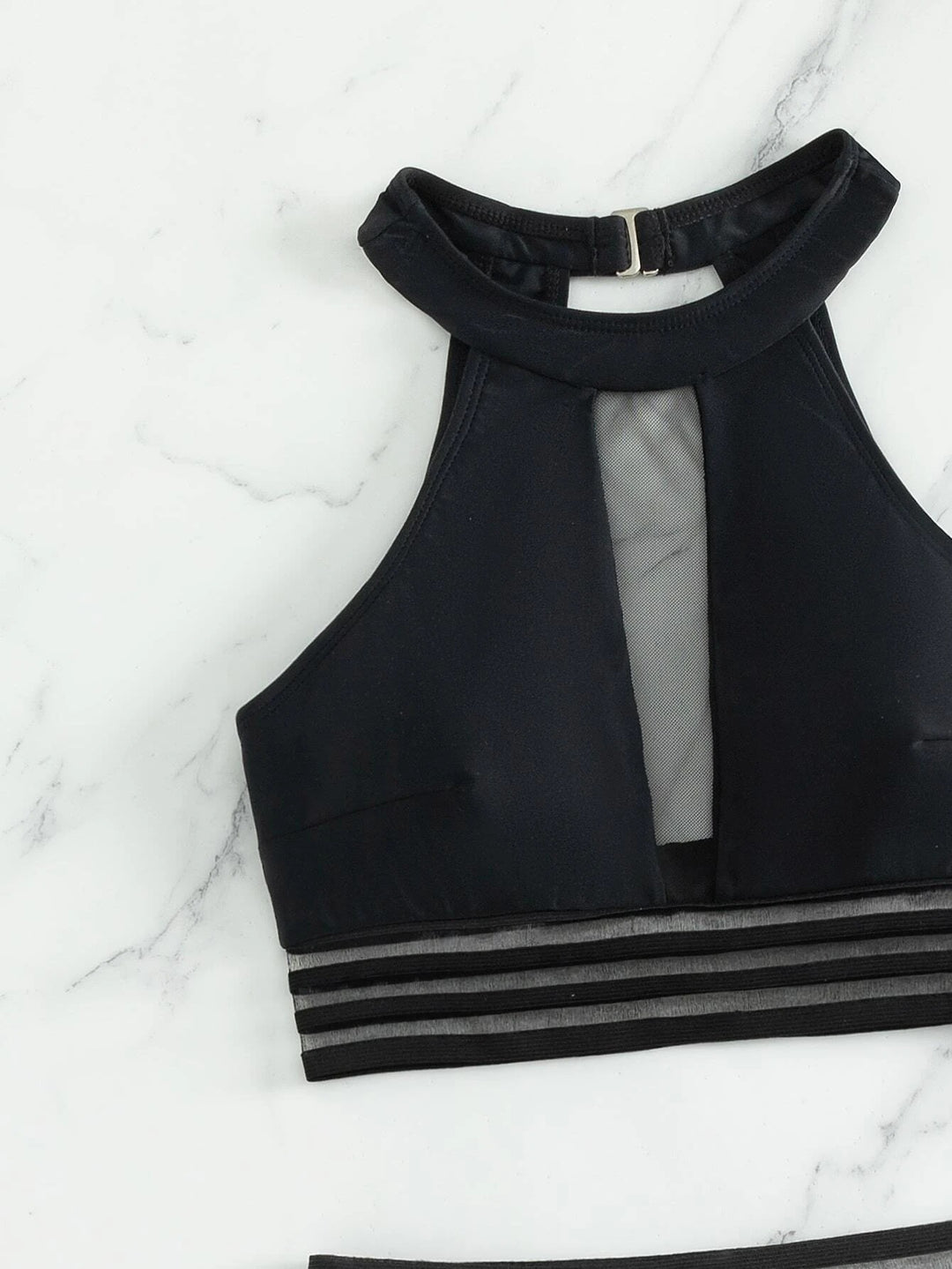 Damen Sportlicher Badeanzug mit Netzdetails Echo Archiv