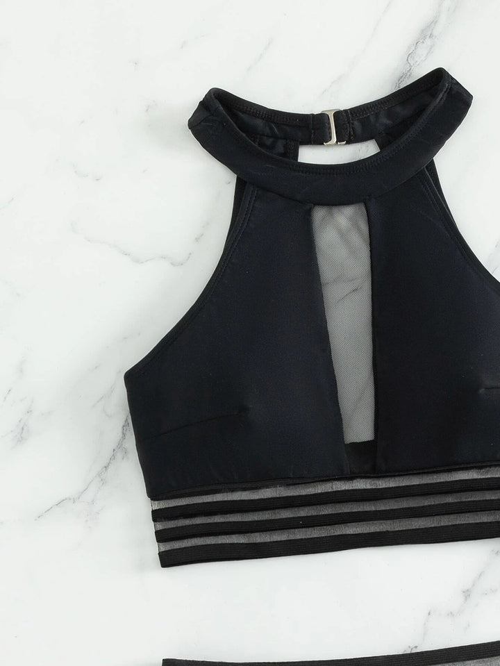 Damen Sportlicher Badeanzug mit Netzdetails Echo Archiv