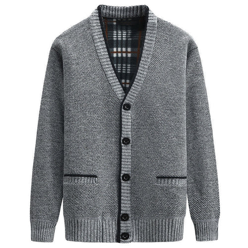 Herren Strickjacke mit V-Ausschnitt und hochwertigen Details Echoarchiv