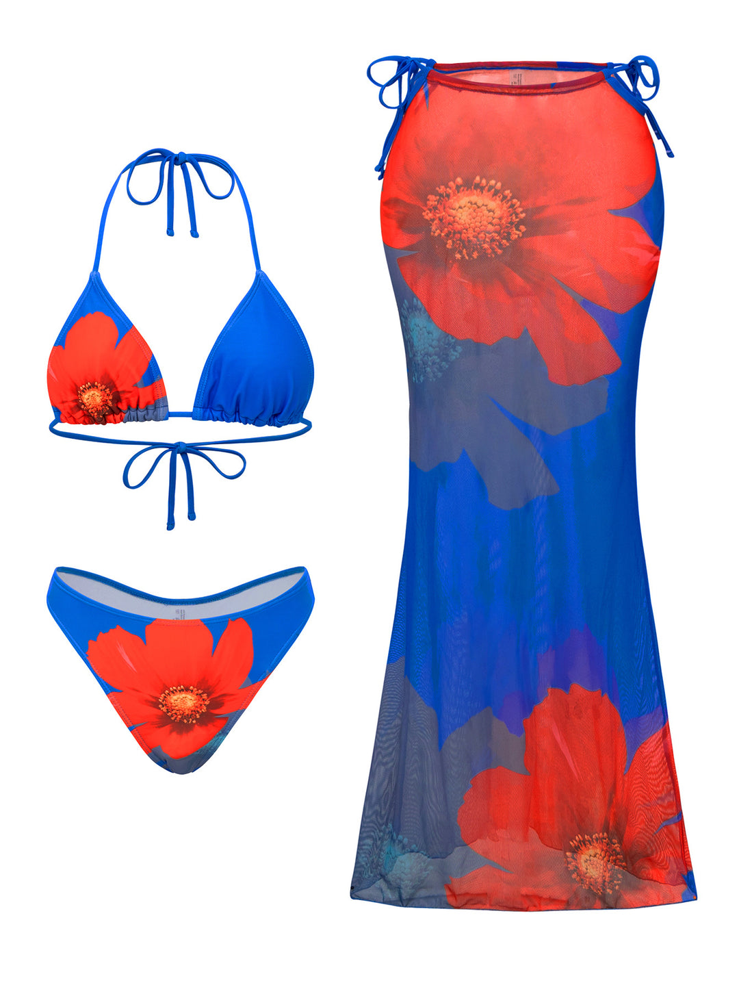 Damen Triangel-Bikini mit floralem und tierischem Muster Echo Archiv