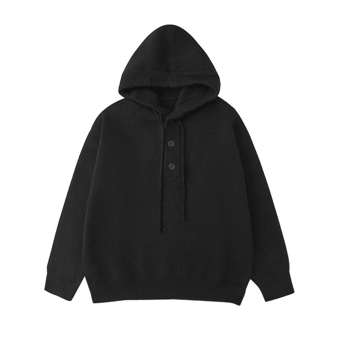 Damen Kuscheliger Hoodie mit Knopfdetails Echoarchiv