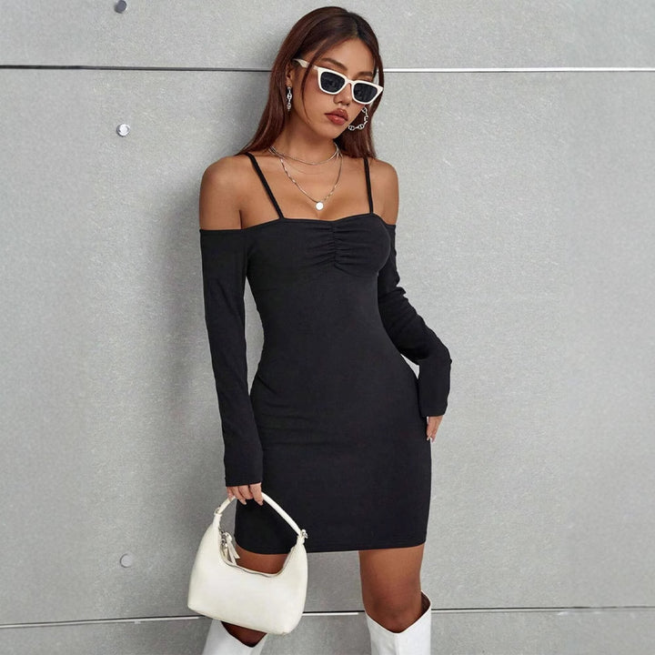Damen elegantes Bodycon-Kleid mit Cut-Out-Details und langen Ärmeln Echo Archiv