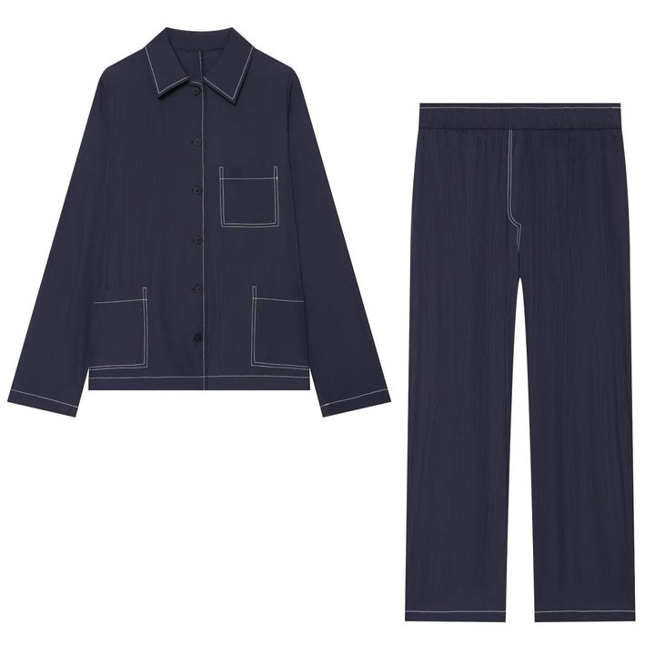 Damen Relax-Loungehose aus Crêpe-Viscose mit weitem Bein und elastischem Bund Echo Archiv
