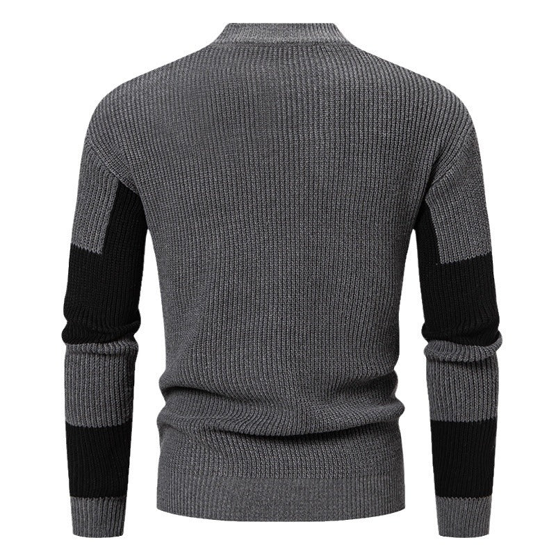 Herren modischer Rollkragenpullover mit strukturiertem Karomuster Echoarchiv
