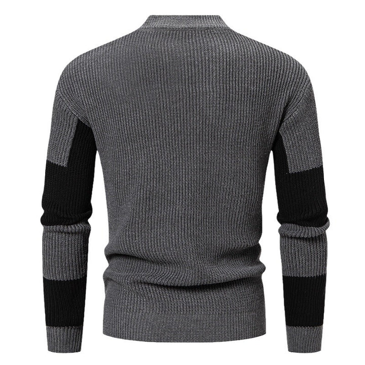 Herren modischer Rollkragenpullover mit strukturiertem Karomuster Echoarchiv