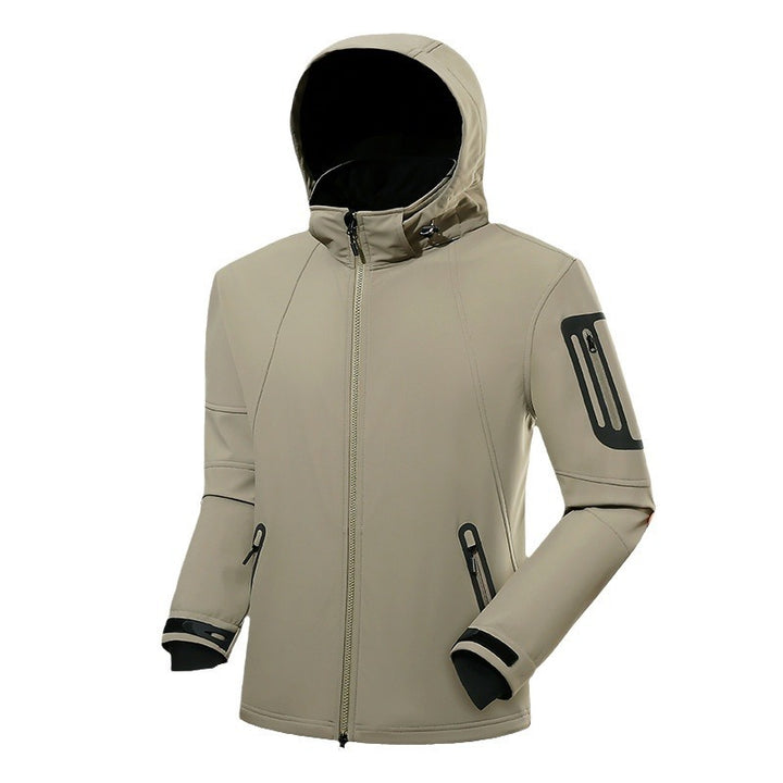 Herren Softshell‑Hybridjacke mit Kapuze, versiegelten Reißverschlüssen und ergonomischem Schnitt Echo Archiv